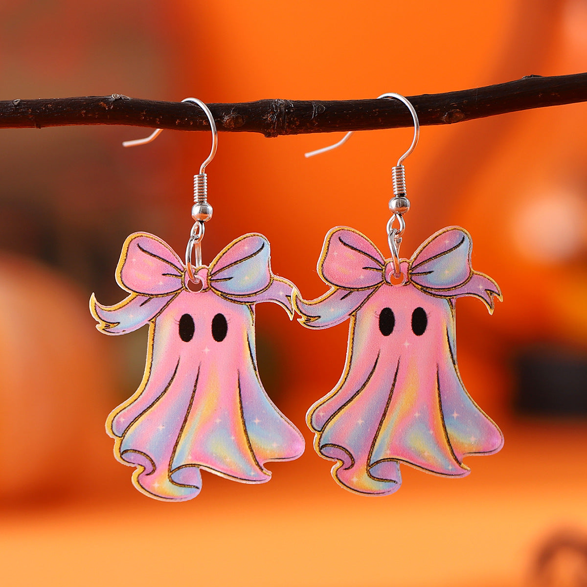 Colorful Bow Ghost Drop Earrings