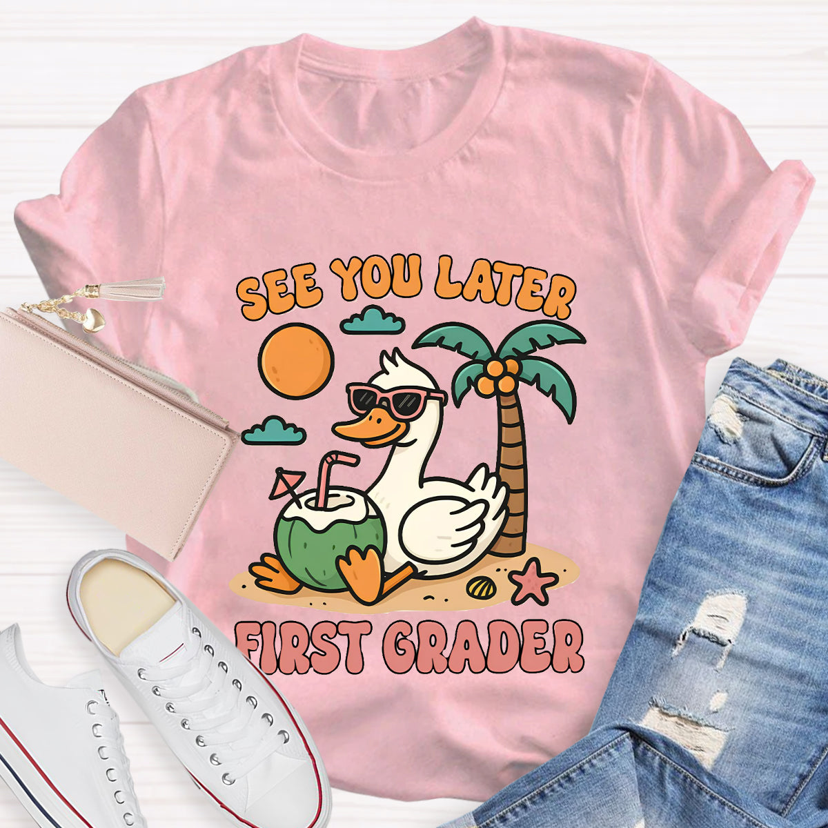 Personalized Grade See You Later Teacher T-Shirt