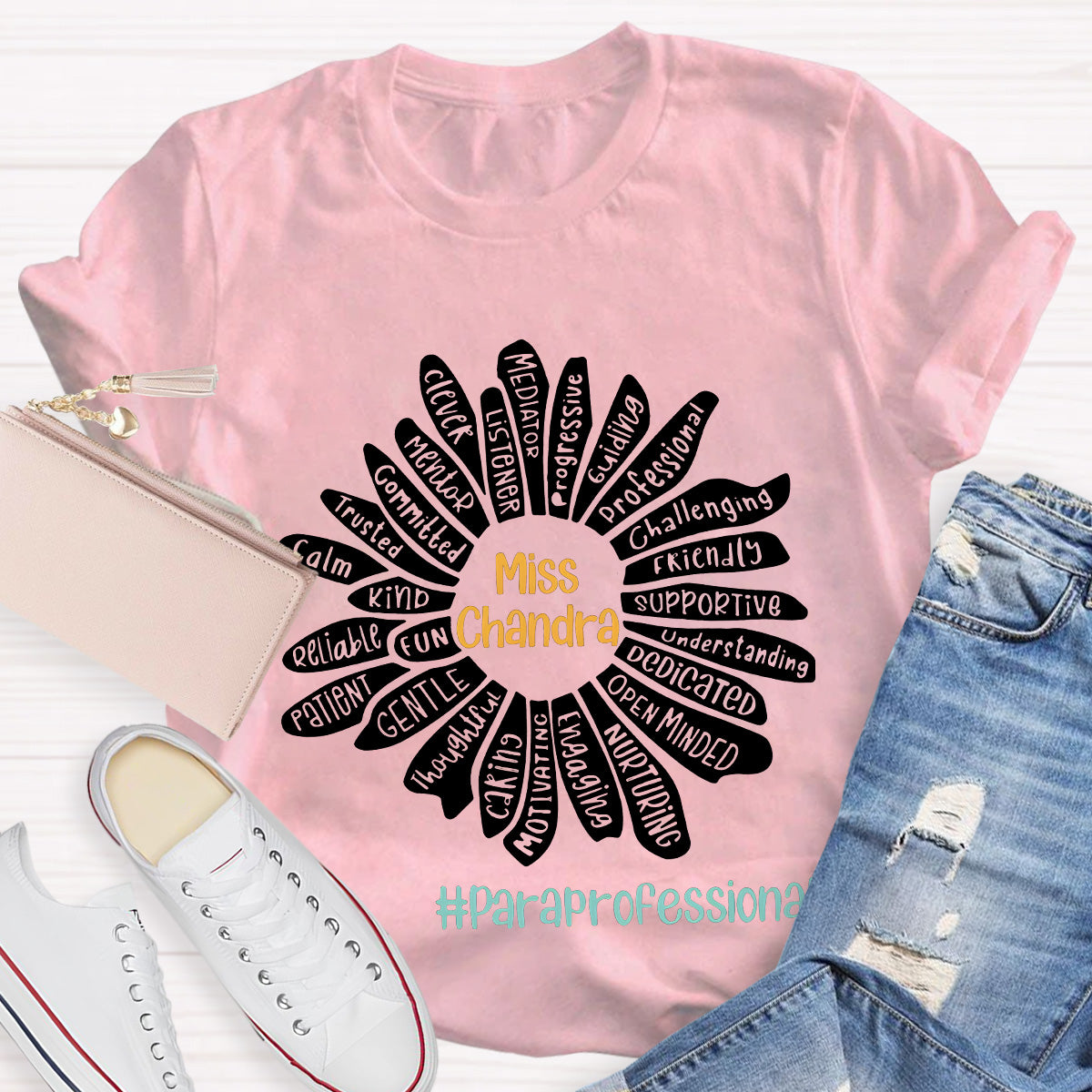 Personalized Para Name Open Minded Teacher T-Shirt