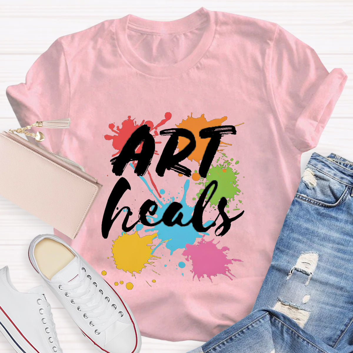 Art Heals Teacher T-Shirt