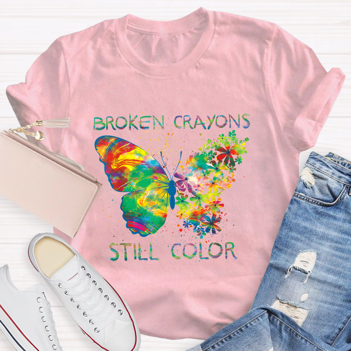 Broken Crayons Still Color Teacher T-Shirt