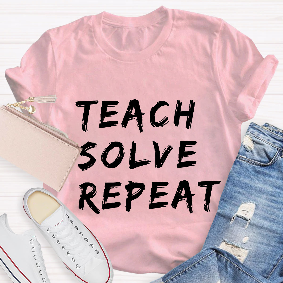 Teach Solve Repeat Teacher T-Shirt