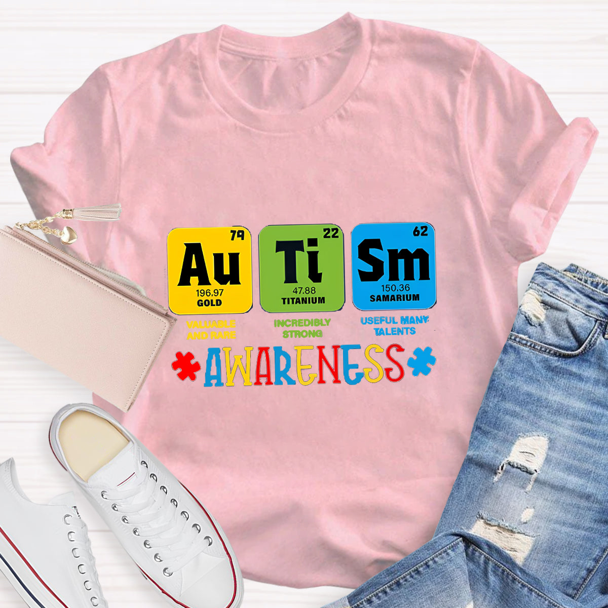 Autism Awareness Chemical Elements Teacher T-Shirt