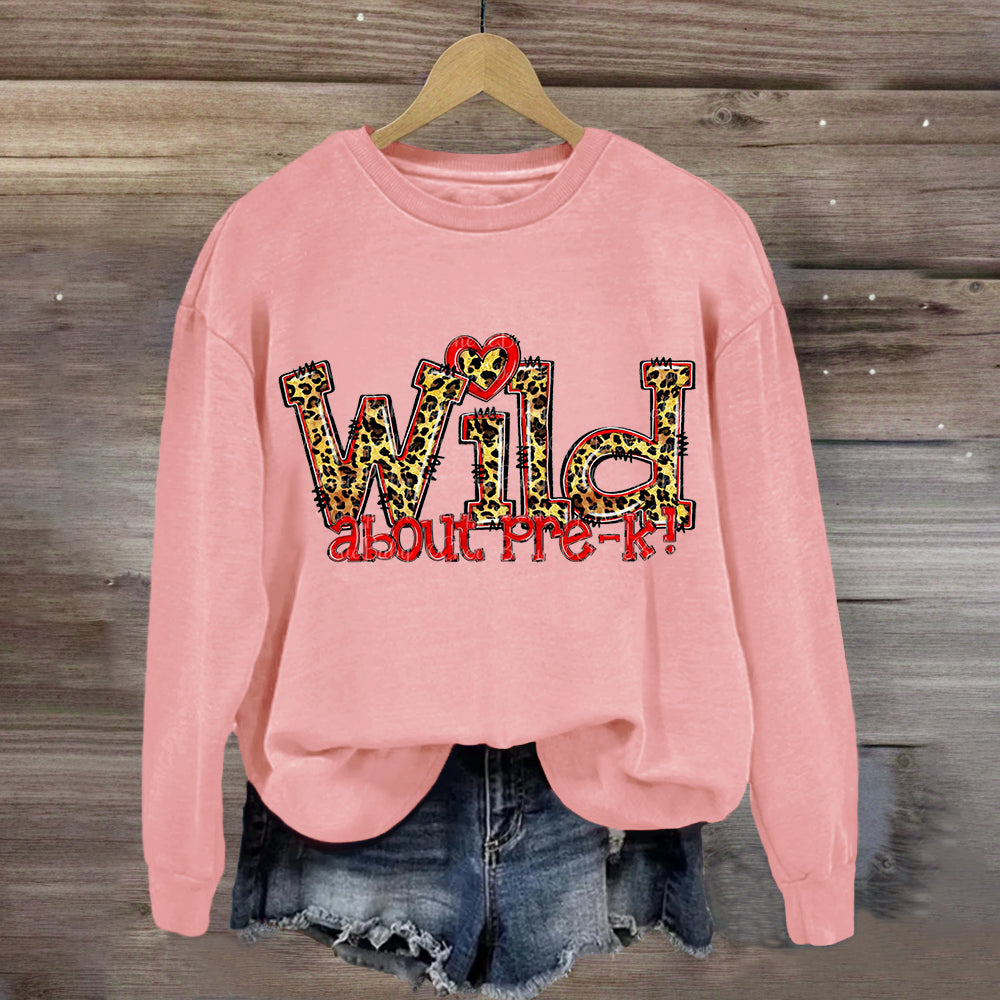 Wild About Pre-K Red Heart Sweatshirt