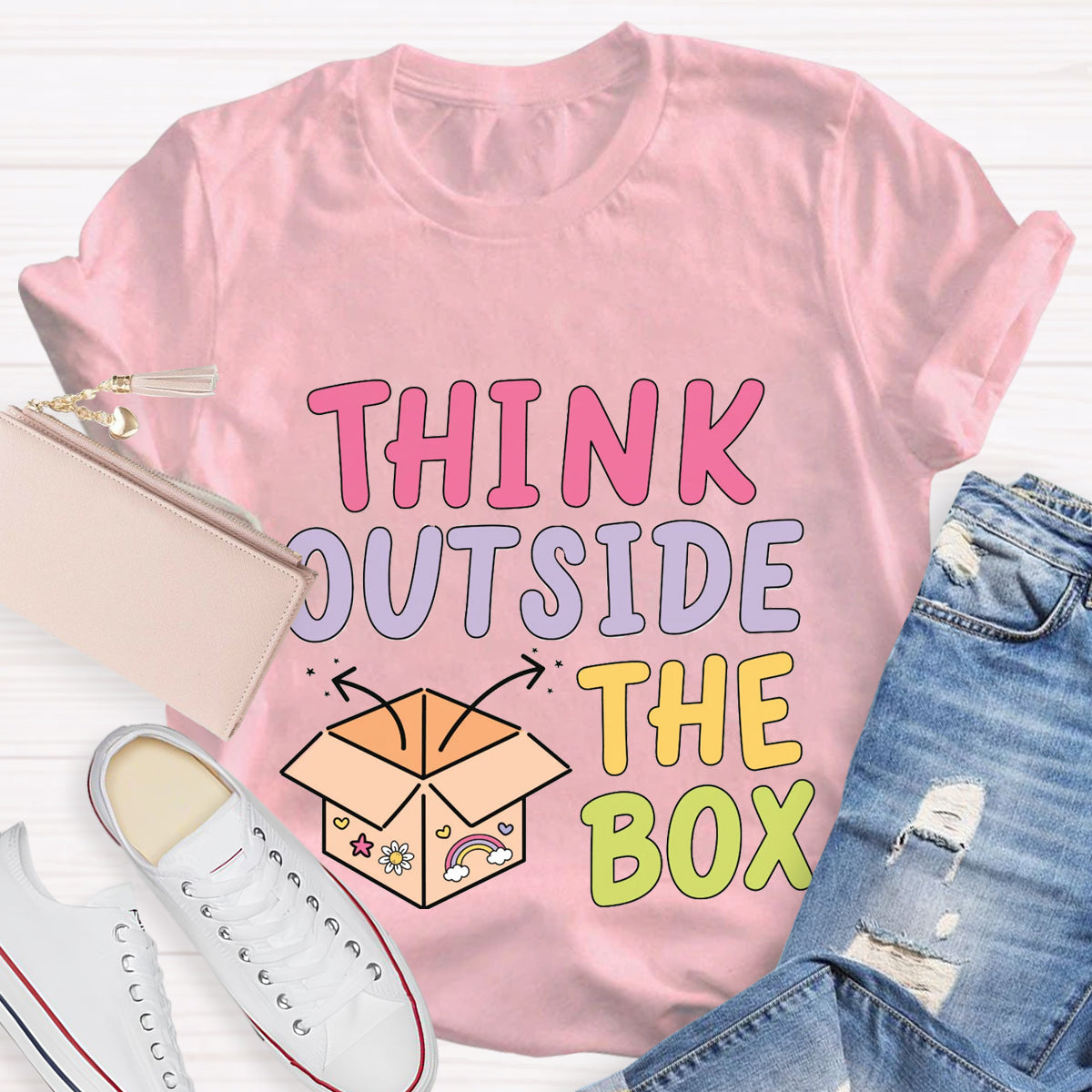 Think Out Side The Box Teacher T-Shirt