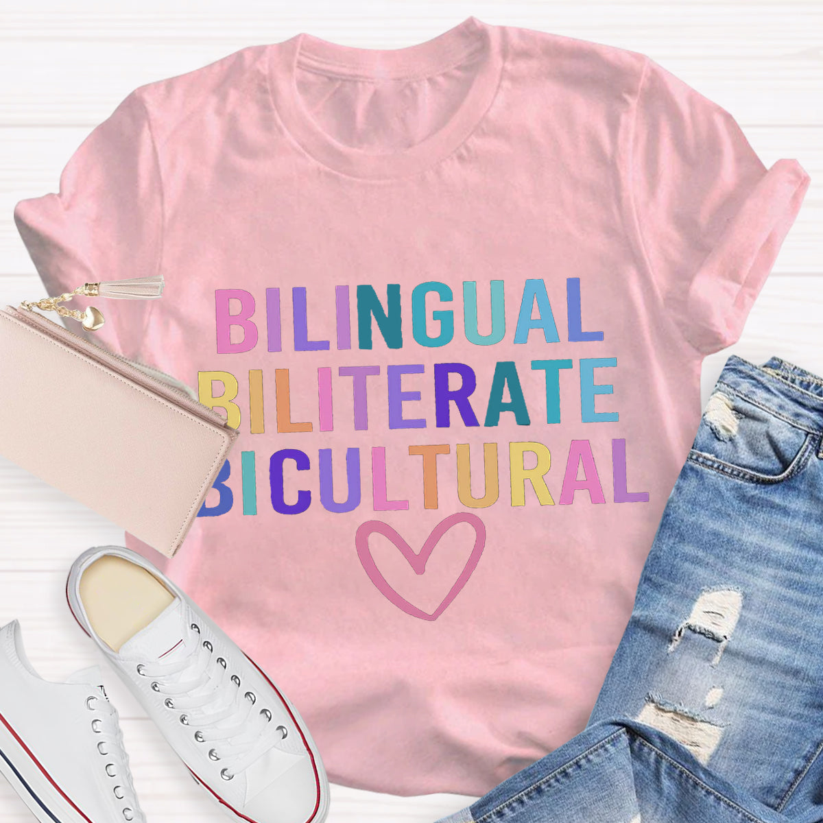 Bilingual Biliterate Bicultural Teacher T-Shirt
