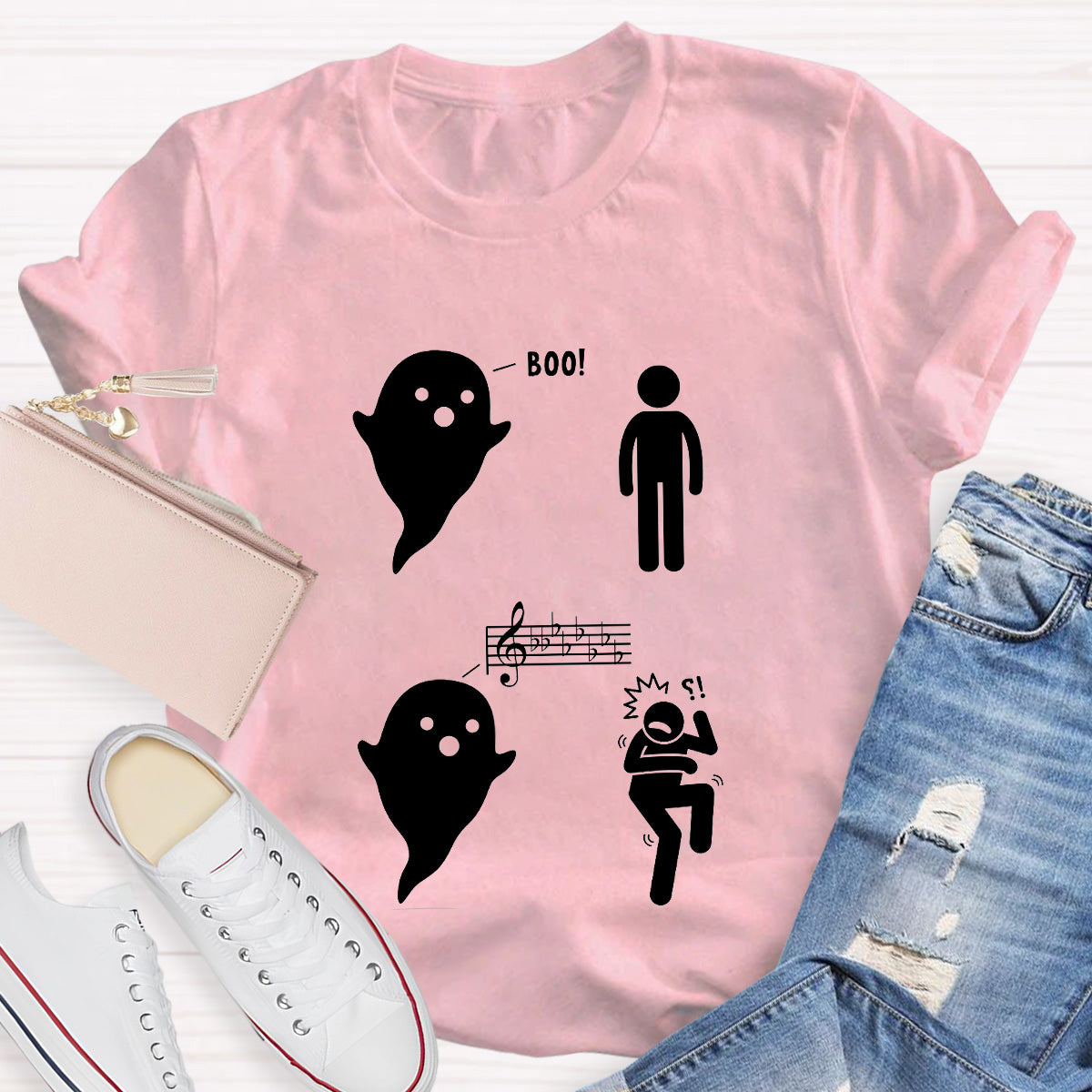 Scary Ghost And Music Teacher T-Shirt