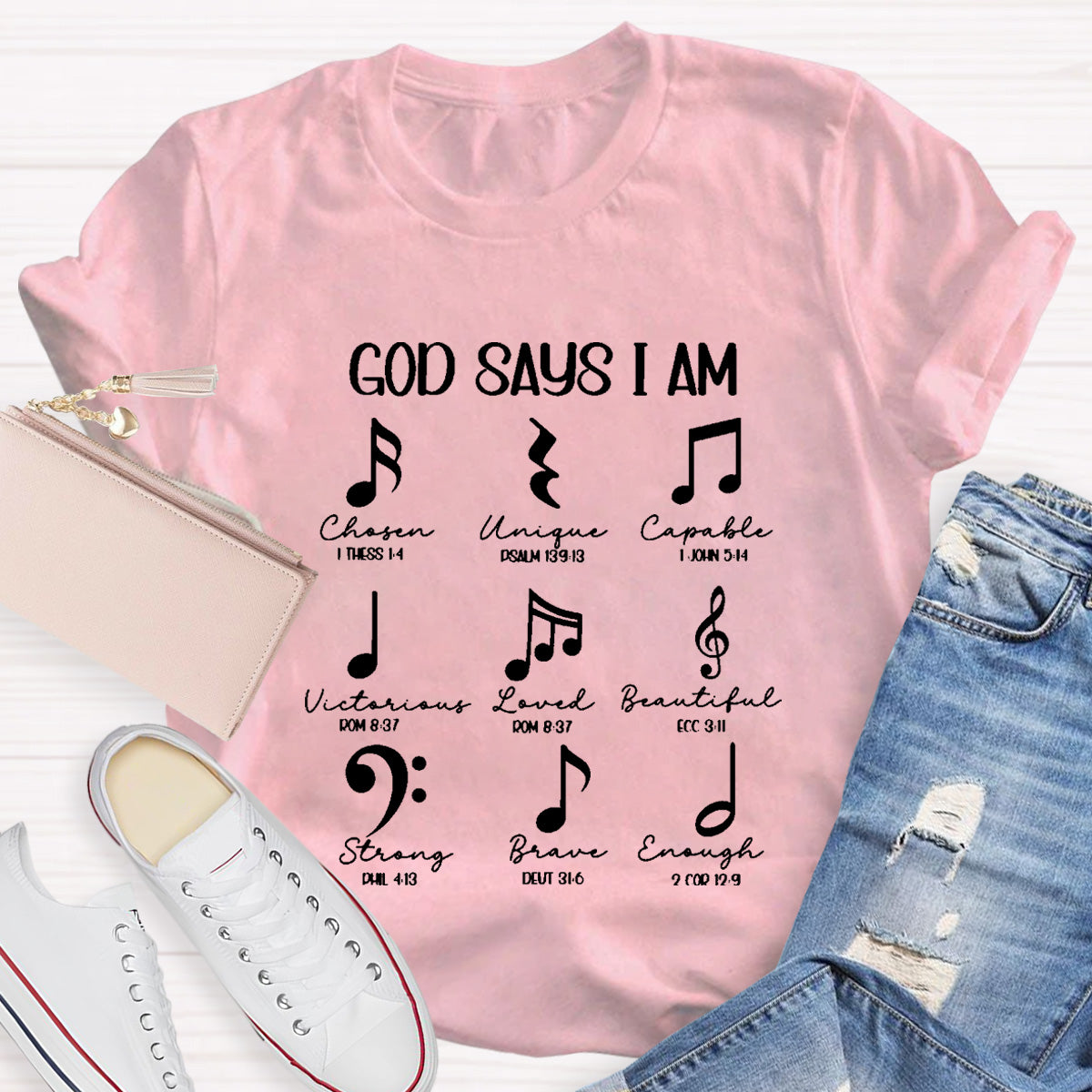 God Says I Am Unique Capable Teacher T-Shirt