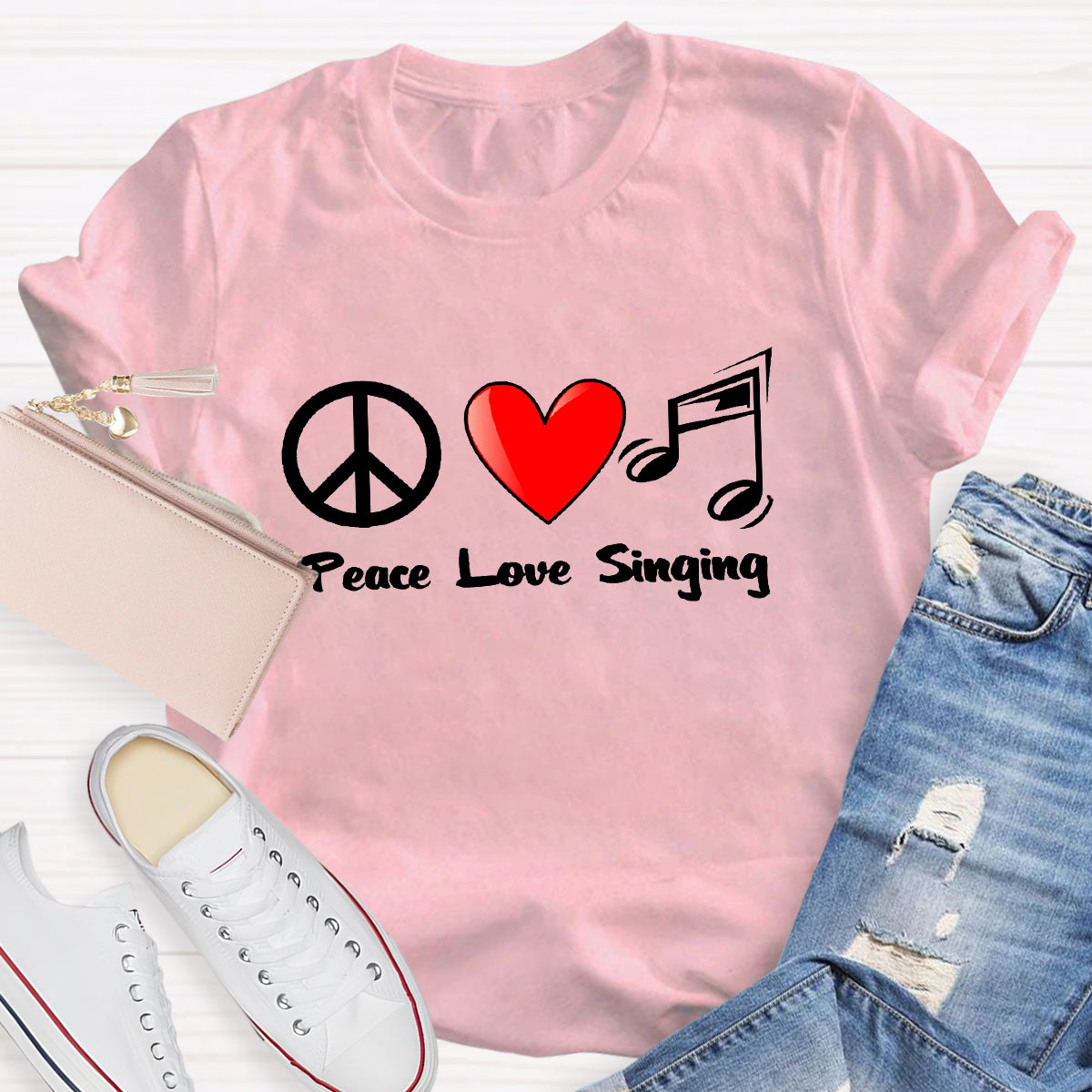 Peace Love Singing Music Teacher T-Shirt