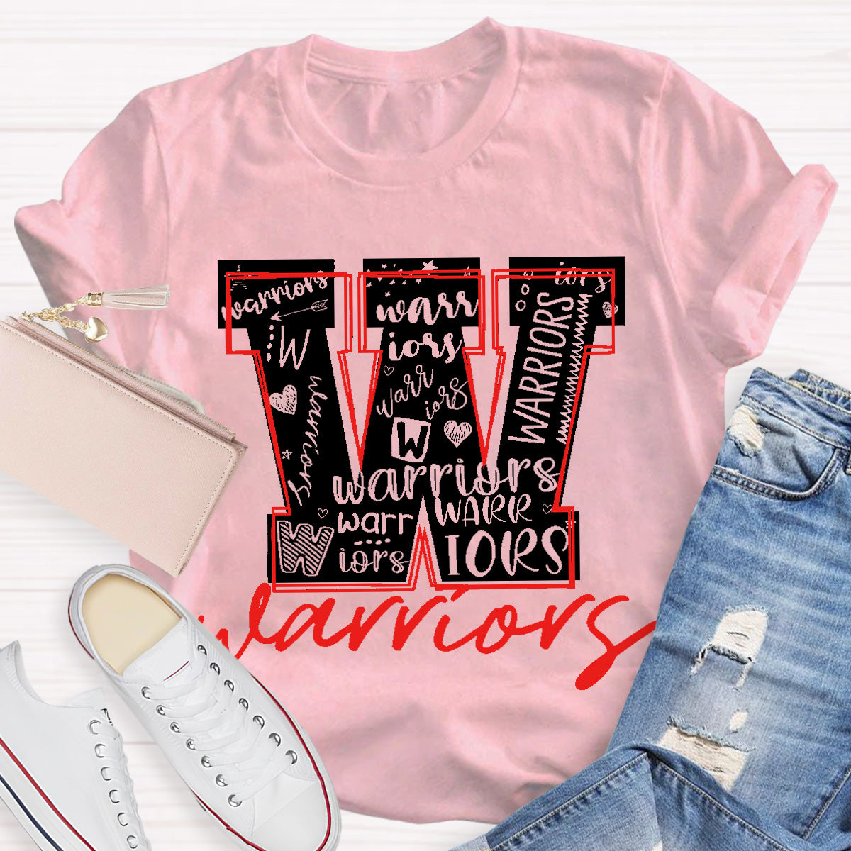 Personalized School Mascot Warriors Teacher T-Shirt