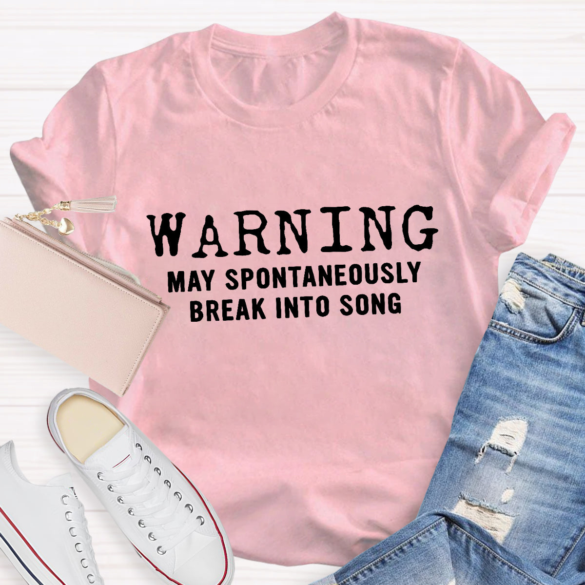 Warning May Spontaneously Break Into Song Teacher T-Shirt