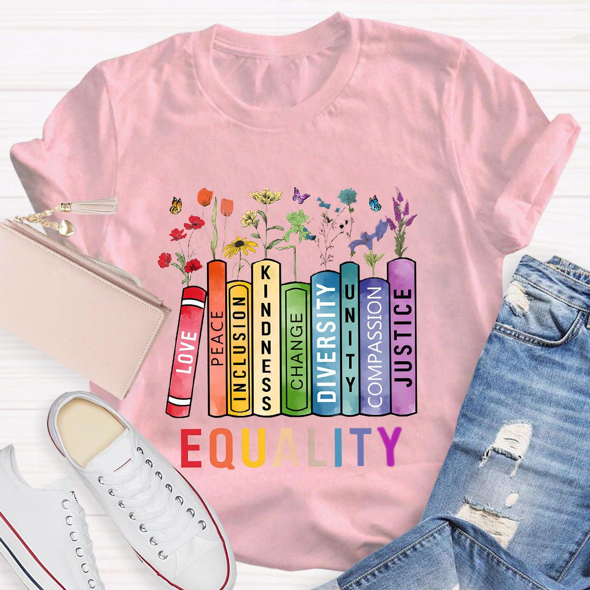 Equality Love Kindness Teacher T-Shirt