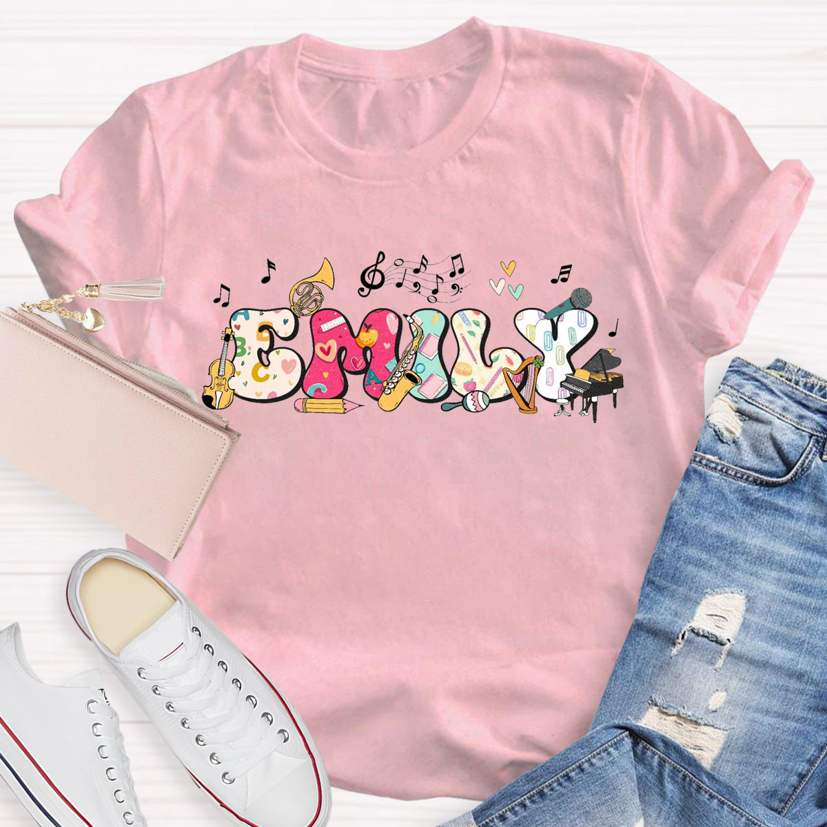 Personalized Name Piano Teacher T-Shirt