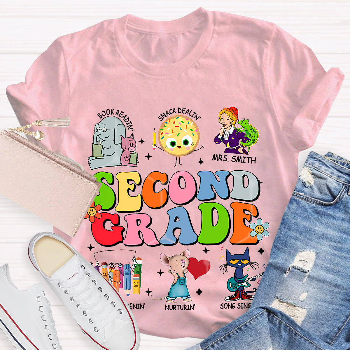 Personalized Grade And Name Children's Books T-Shirt