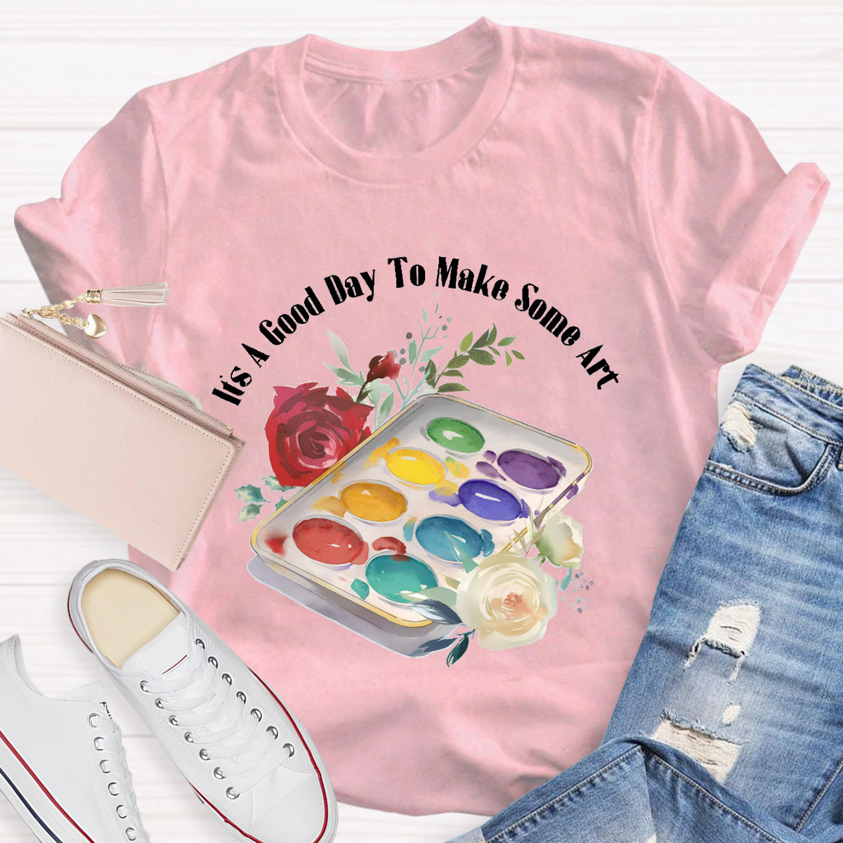 Floral It's A Good Day To Make Some Art Teacher T-Shirt