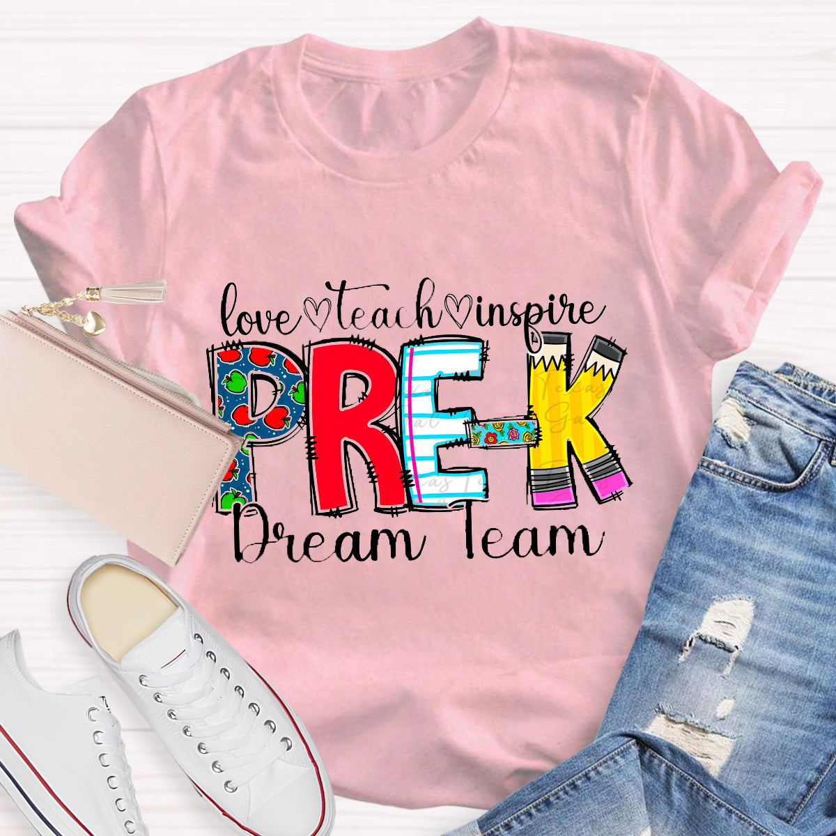 Personalized Grade Dream Team Love Teach Inspire Dream Team Teacher T-Shirt