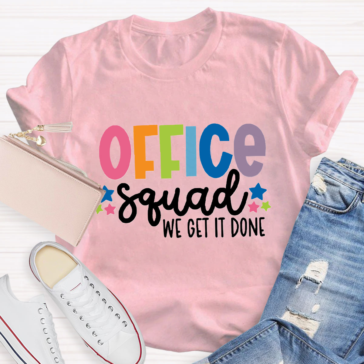 Office Squad We Get It Done Teacher T-Shirt