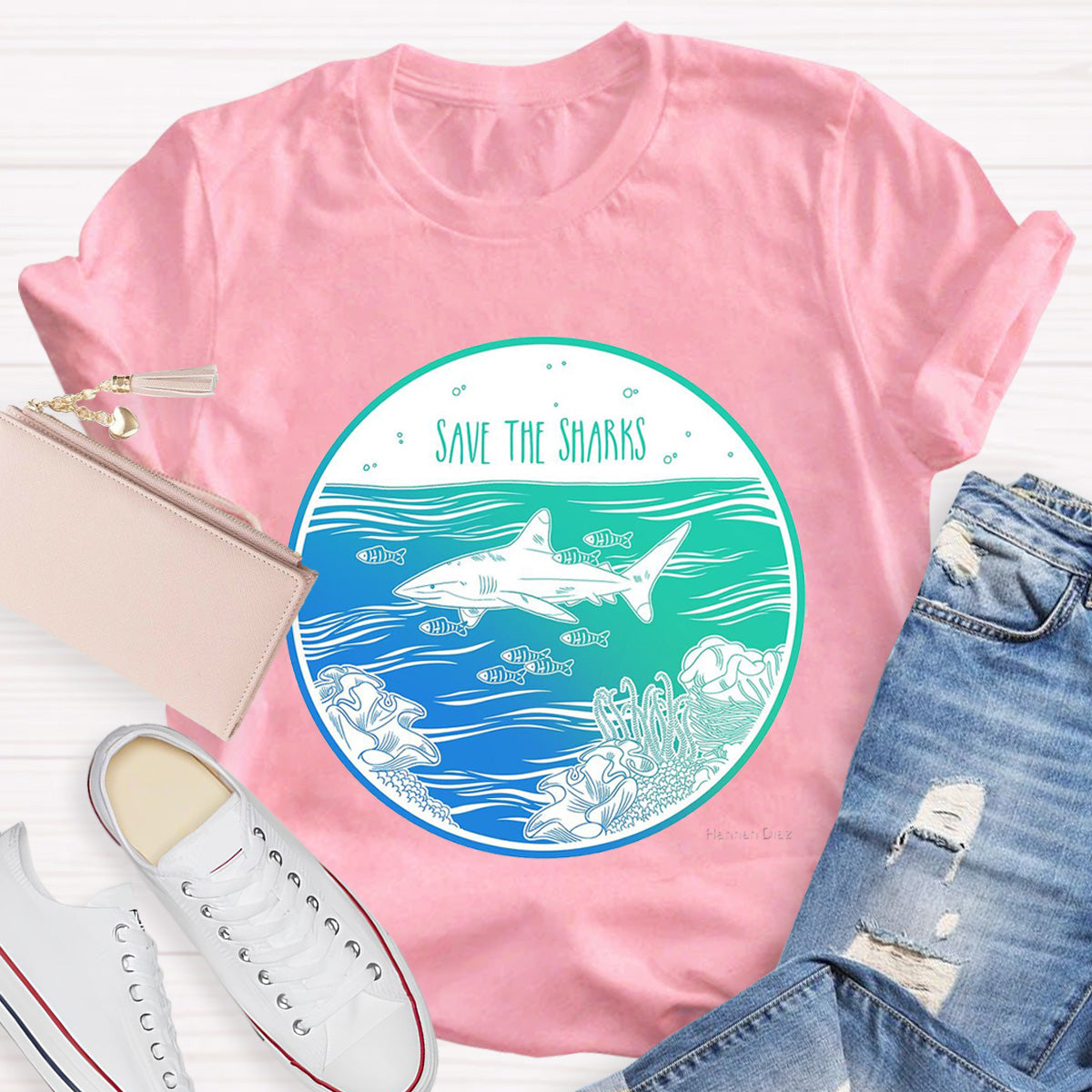Save The Sharks Teacher T-Shirt