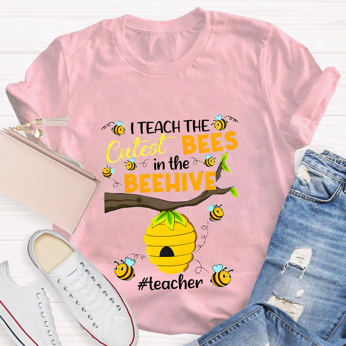 Teach The Cutest Bees Teacher T-Shirt
