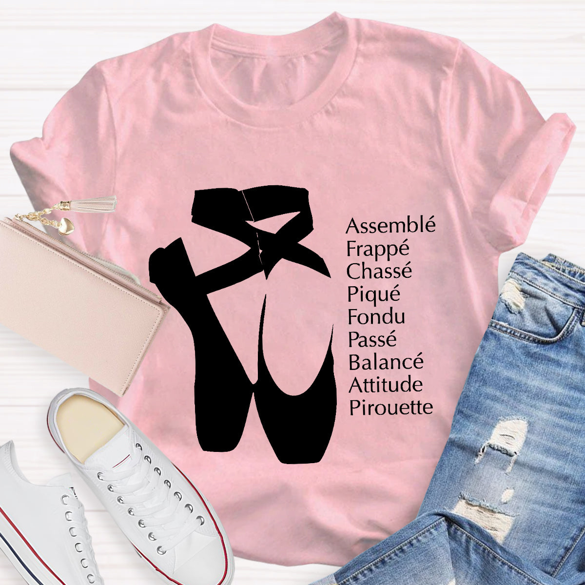 Ballet Terms Classic Pointe Shoes Ballerina Dancer T-Shirt