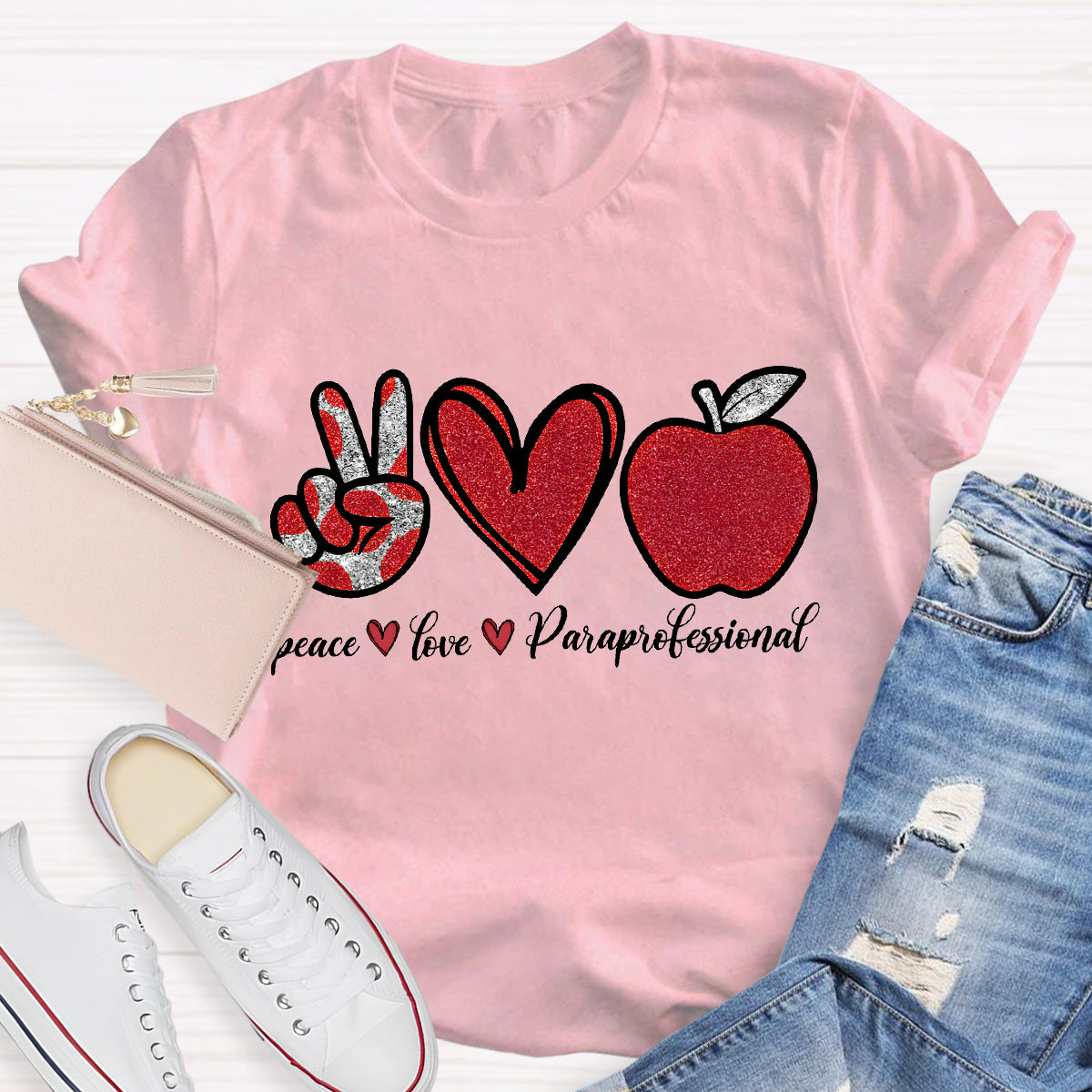 Peace Love Professional Teacher T-Shirt