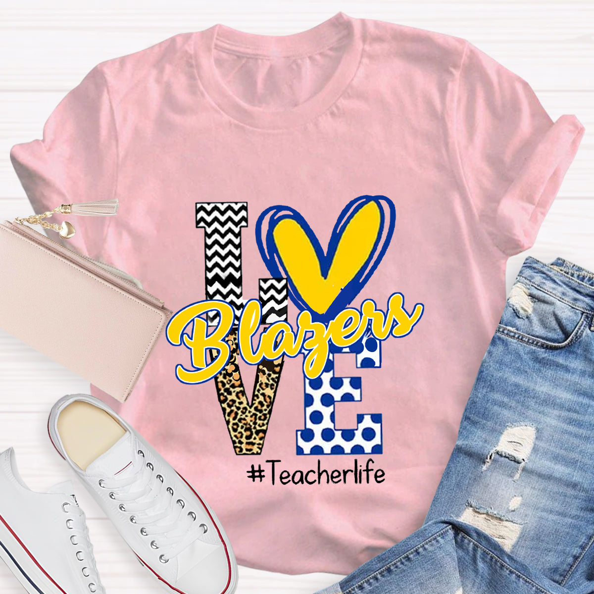 Personalized Love Mascot Teacher T-Shirt