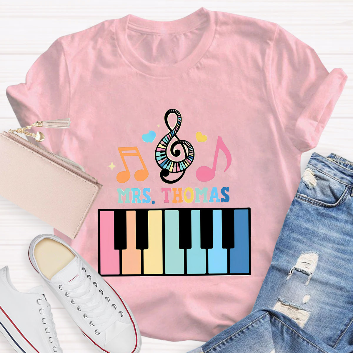 Personalize Name Piano Teacher T-Shirt