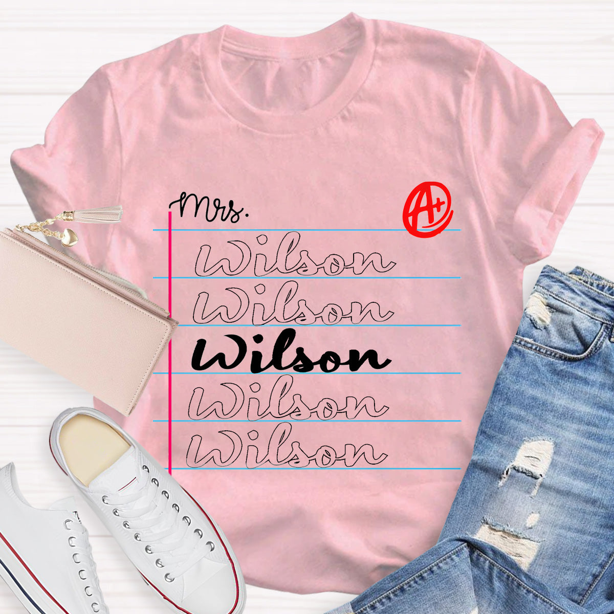 Personalized Name Notebook Teacher T-Shirt