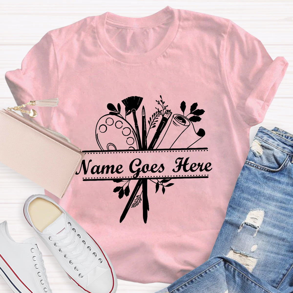 Personalized Art Teacher Name Goes Here T-Shirt