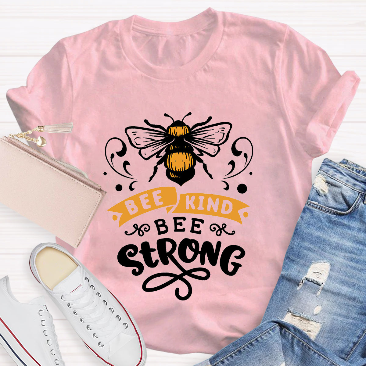 Bee Kind Bee Strong Teacher T-Shirt