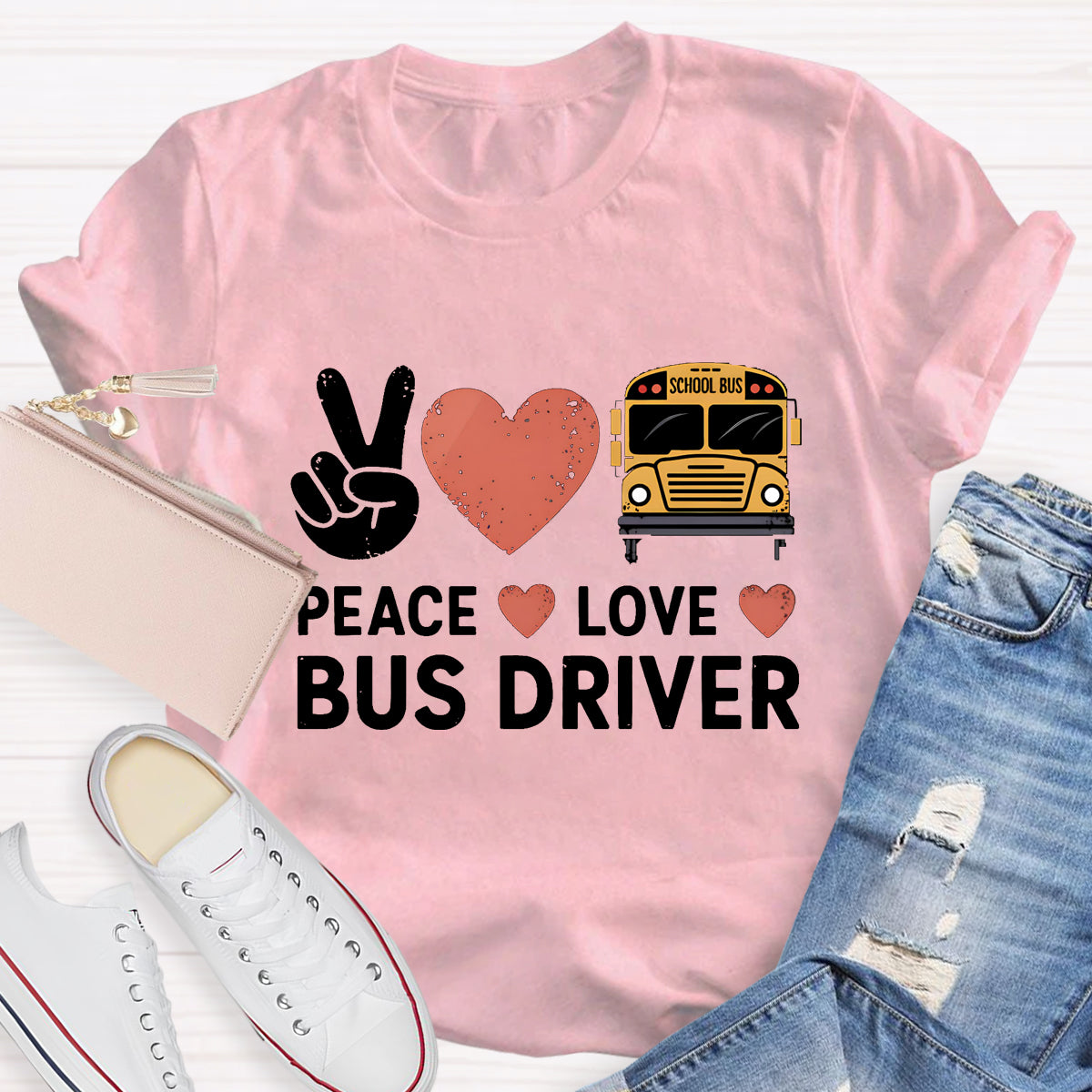 Peace Love Bus Driver T-Shirt