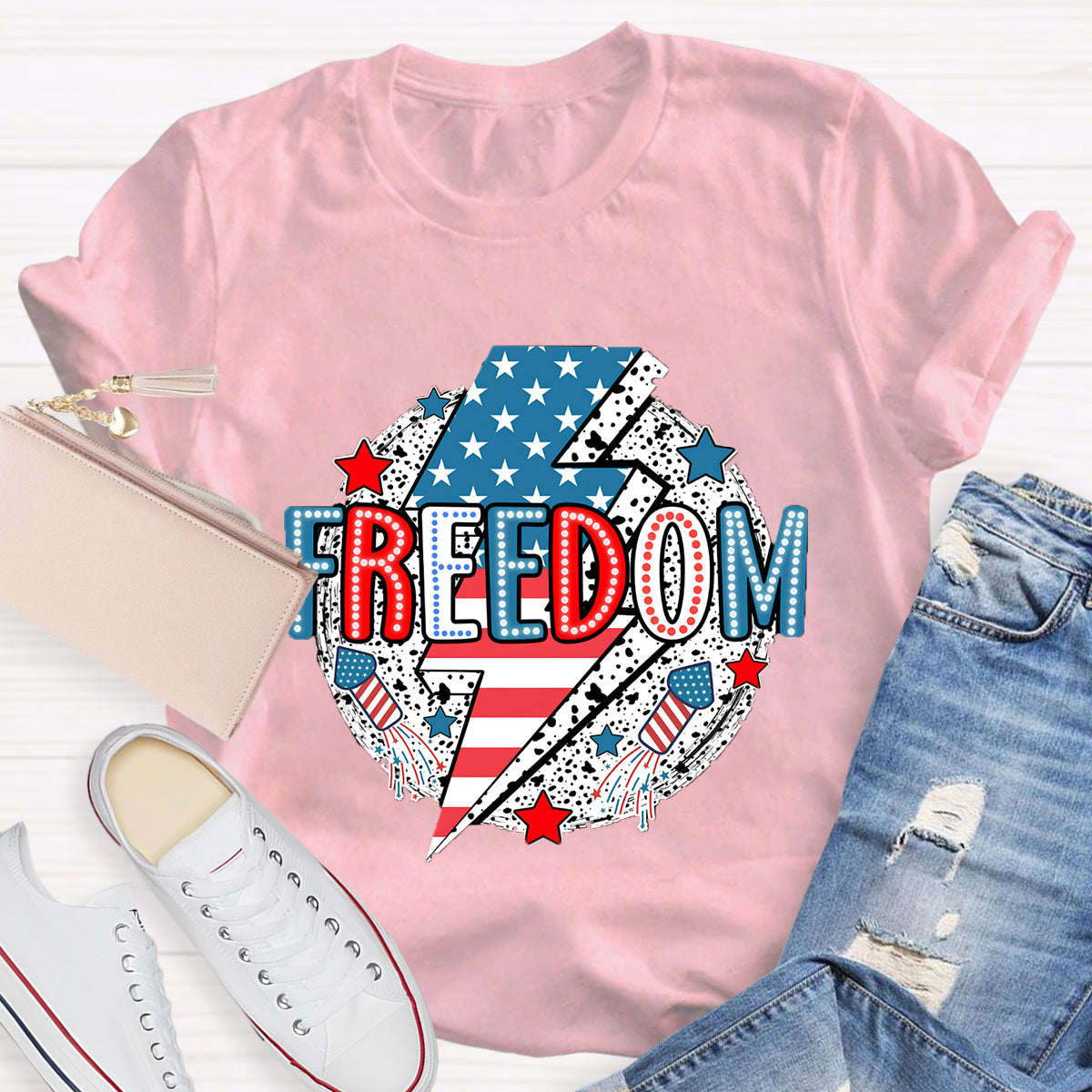 Feel The Freedom In 7.4 Teacher T-Shirt