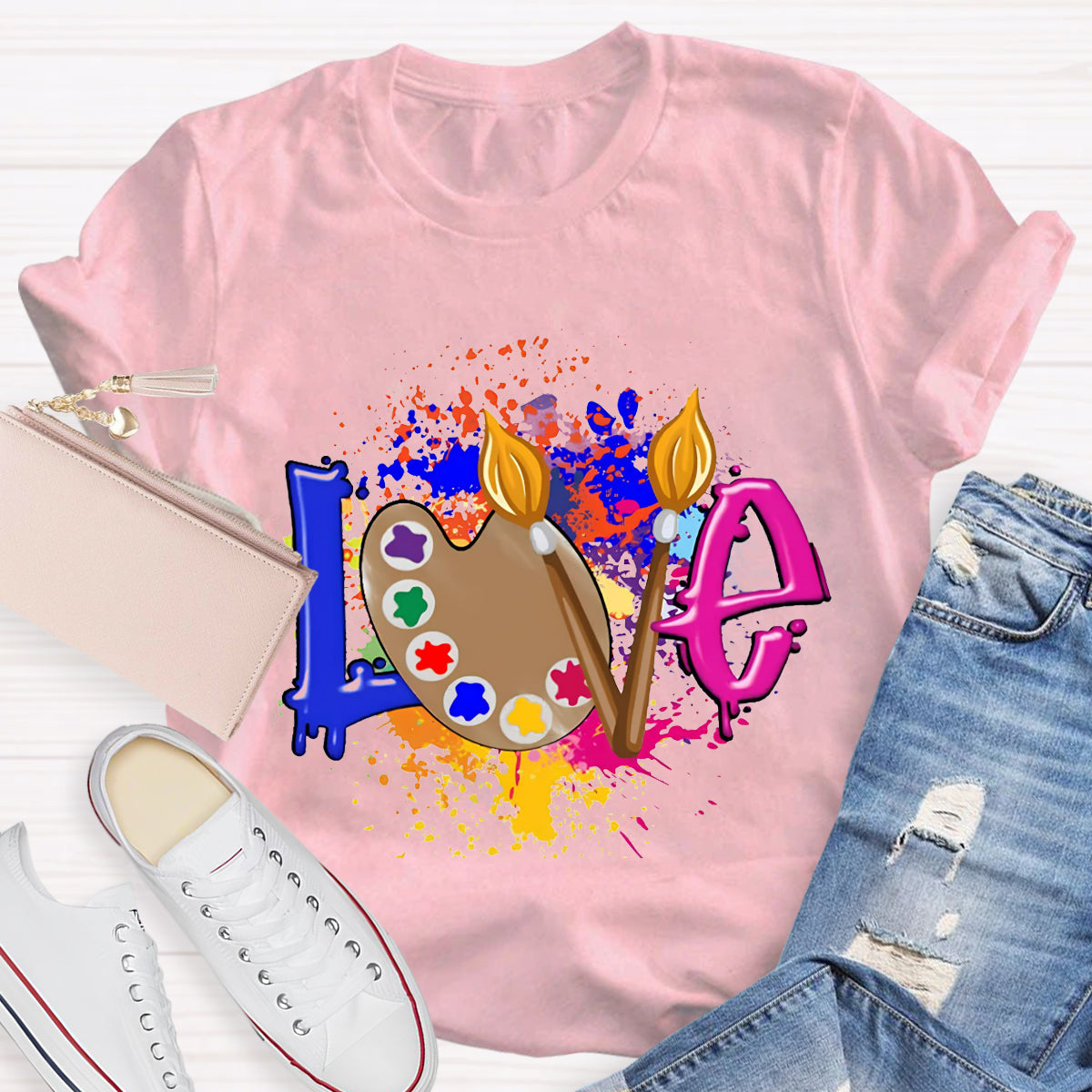 Love Art Color palette Teacher T-Shirt