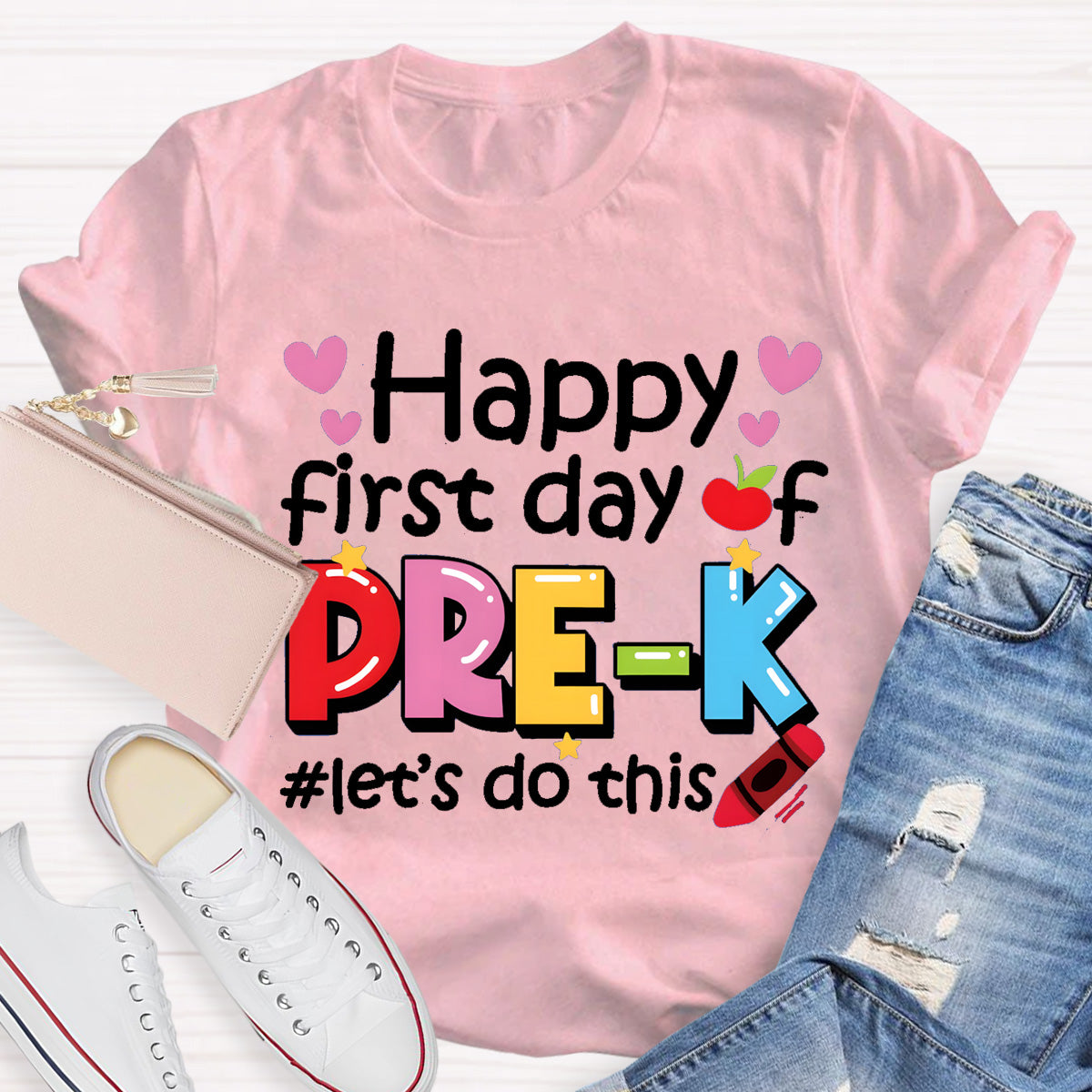 Personalized Grade Happy First Day Of Pre-k Teacher T-Shirt