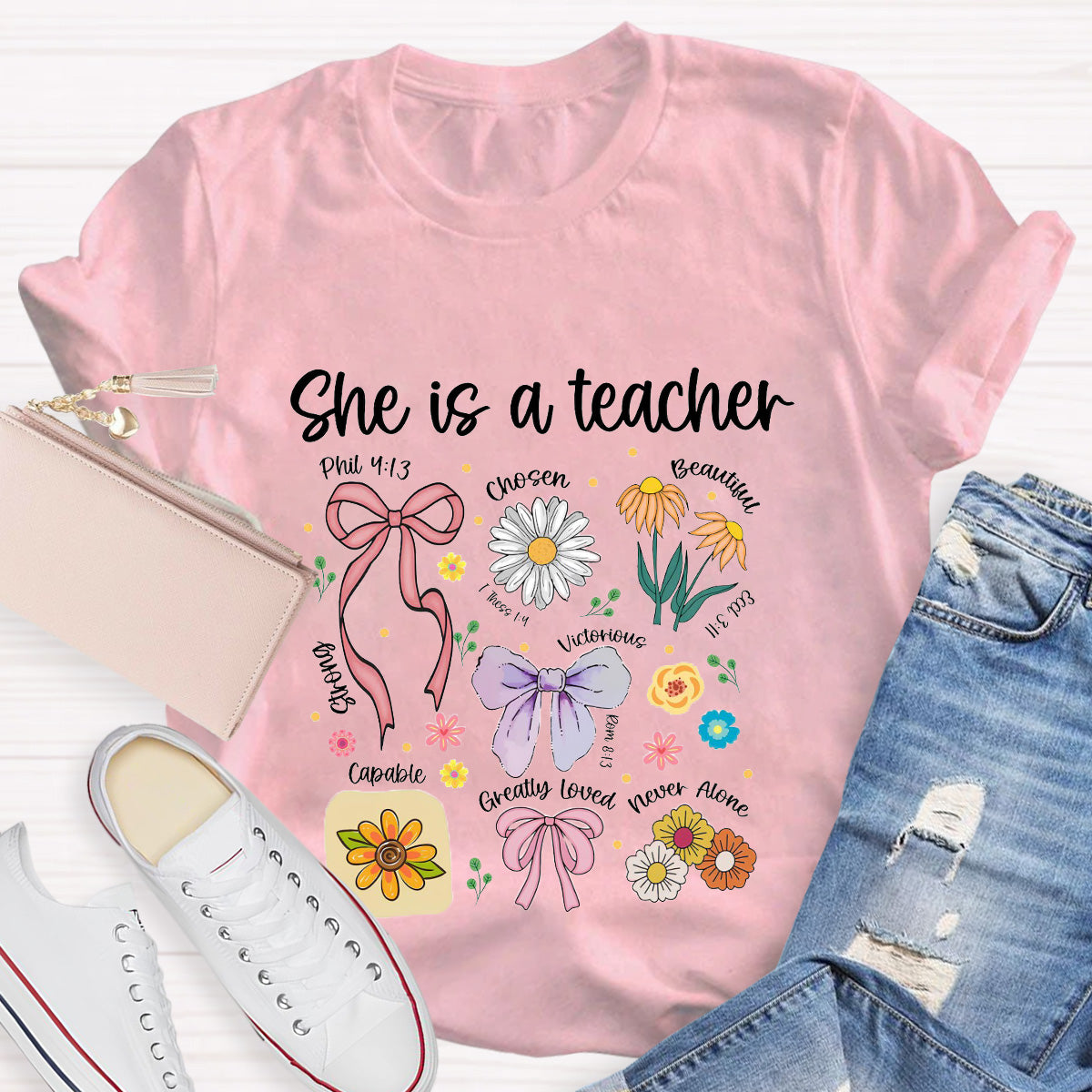She Is A Teacher Beautiful Chosen Teacher T-Shirt