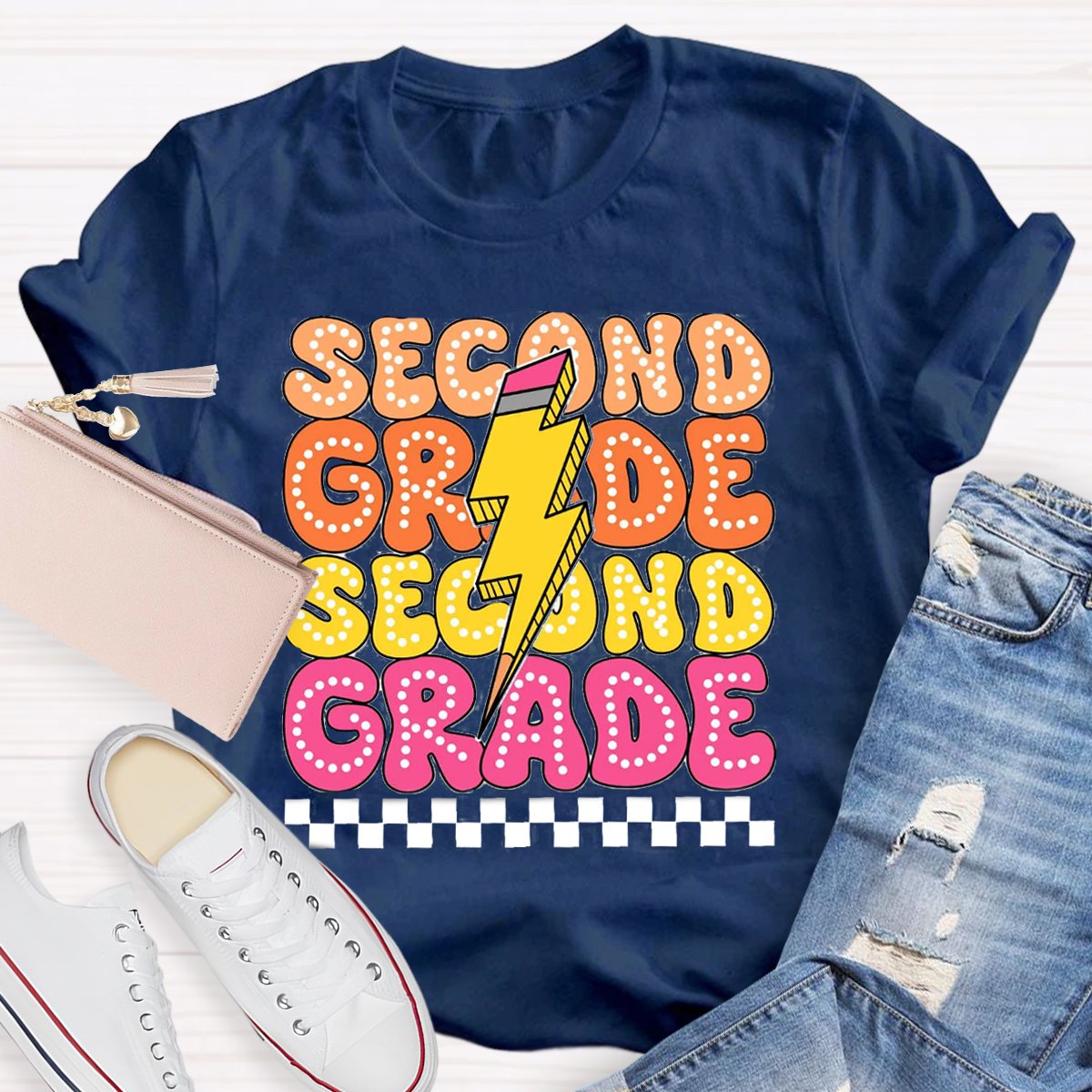 Personalized Grade Hello Second Grade Chockablock Shirt