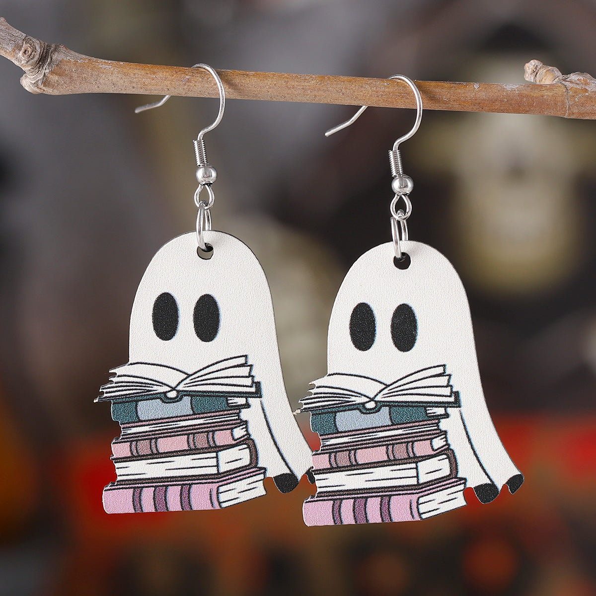Book Ghost Double-Sided Earrings