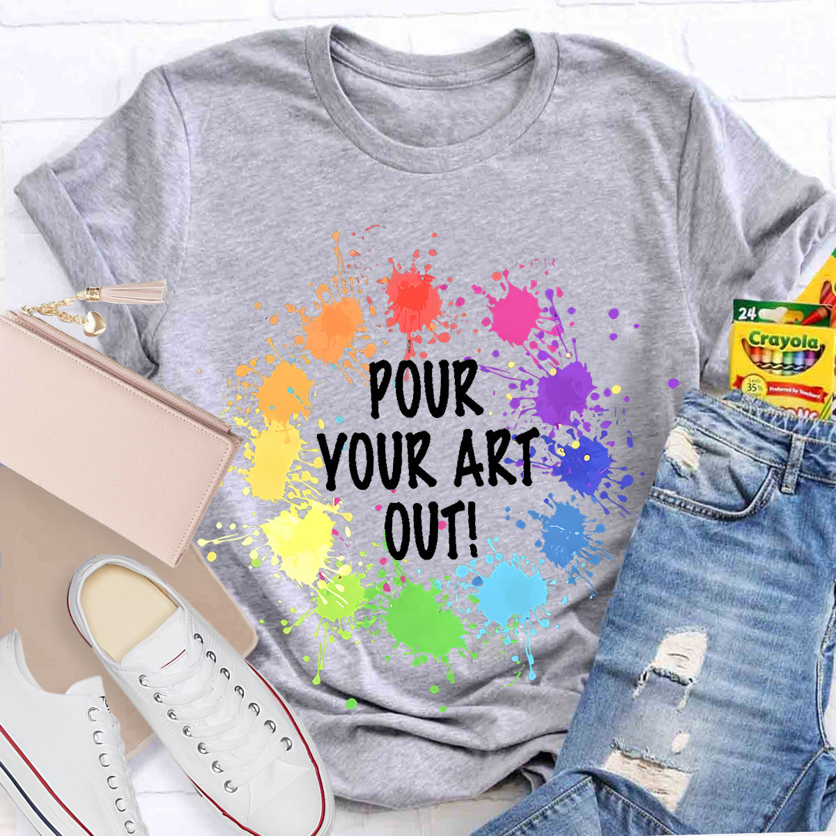 Pour Your Art Out Teacher T-Shirt