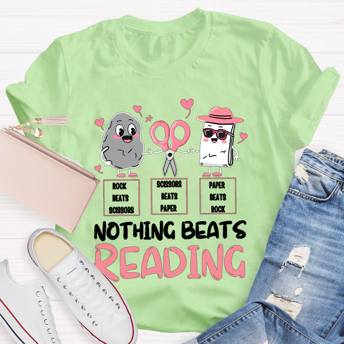 Nothing Beats Reading Teacher T-Shirt