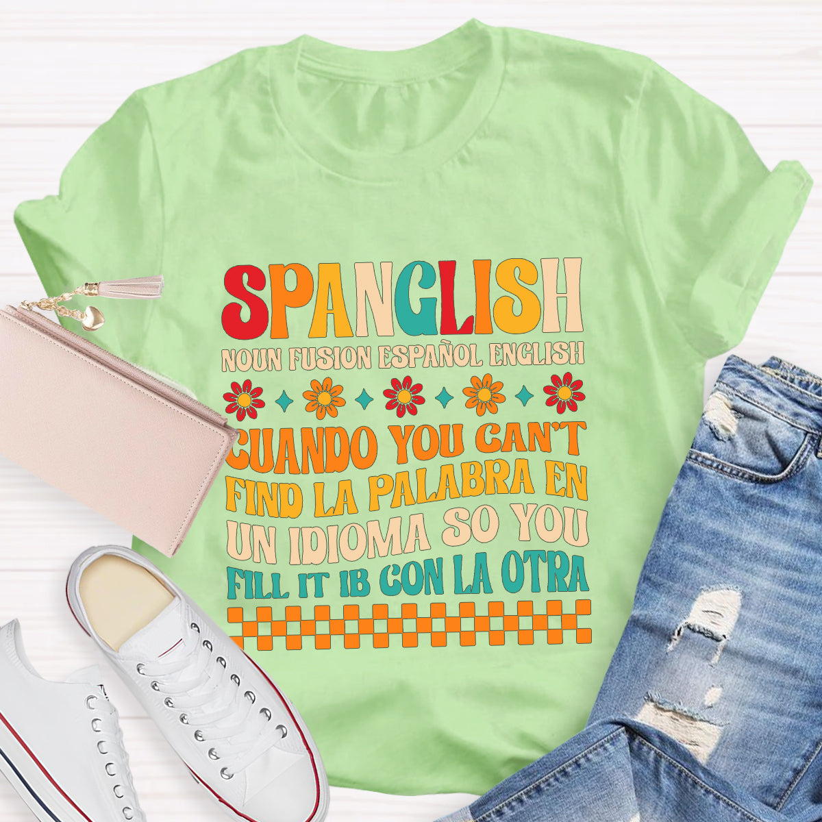 Spanglish Definition Bilingual Teacher T-Shirt