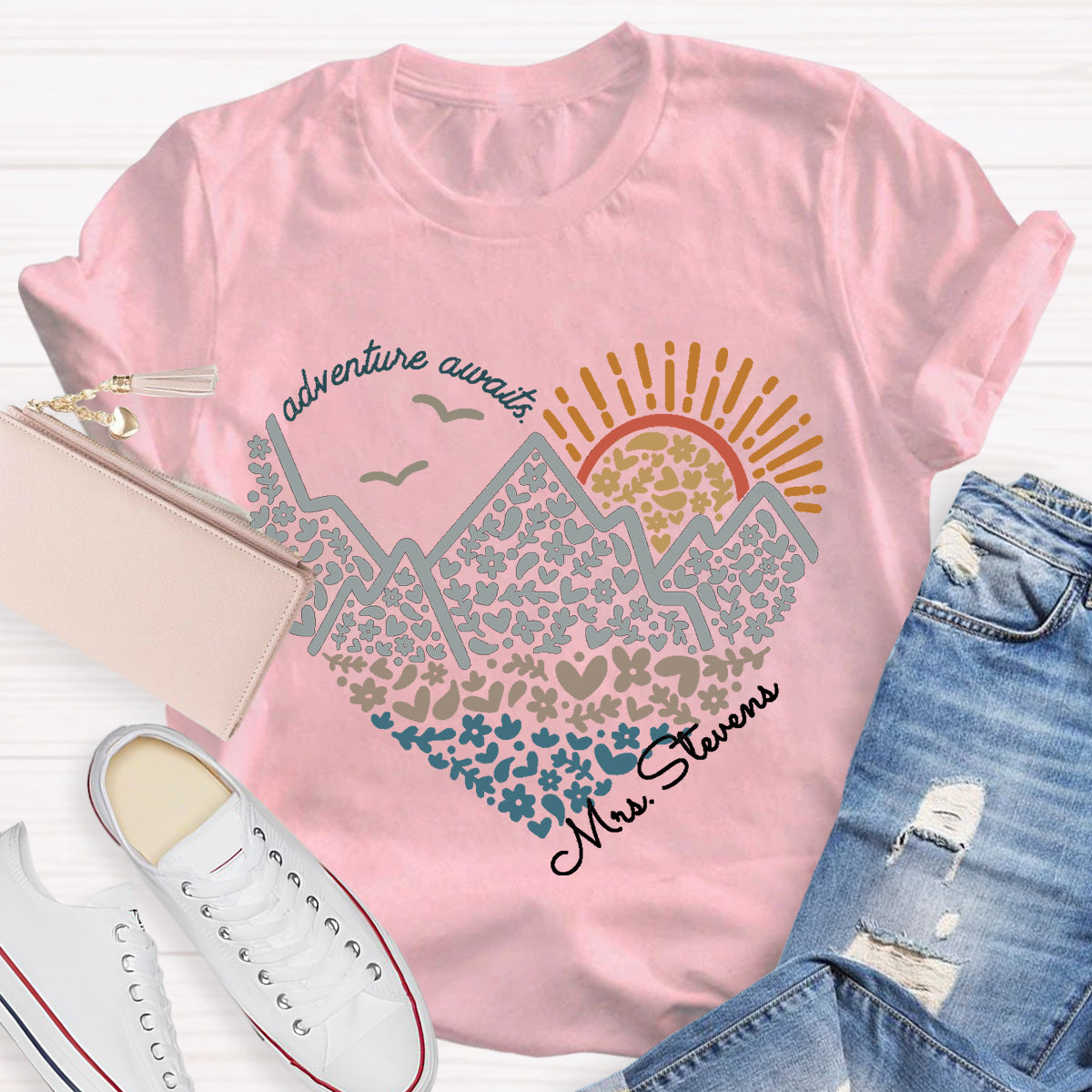 Personalized Name Adventure Awaits T-shirt