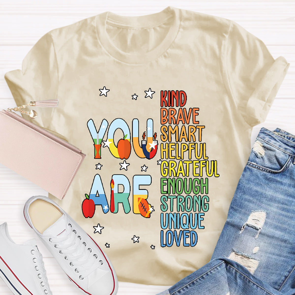 You Are Kind And Brave Teacher T-Shirt