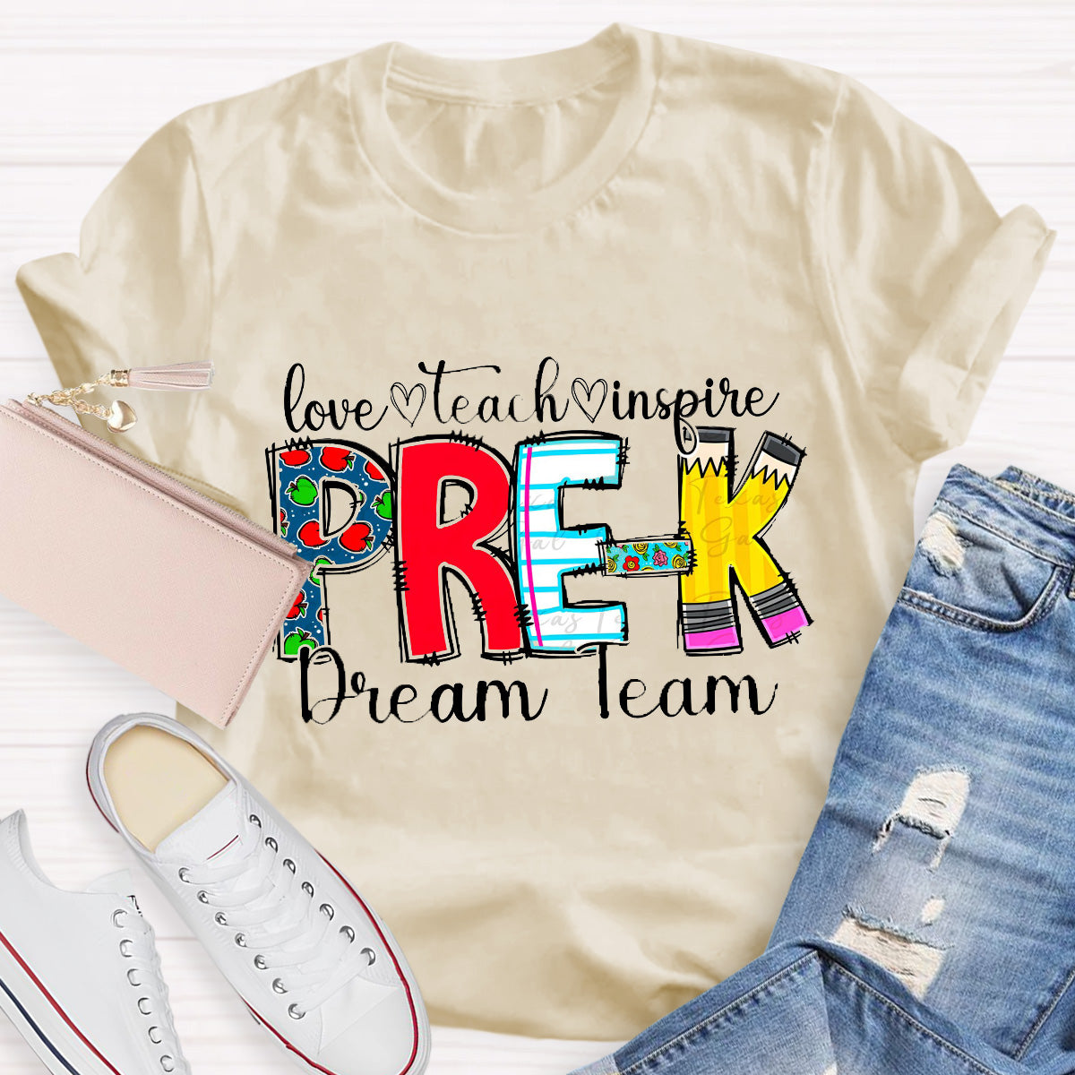 Personalized Grade Dream Team Love Teach Inspire Dream Team Teacher T-Shirt
