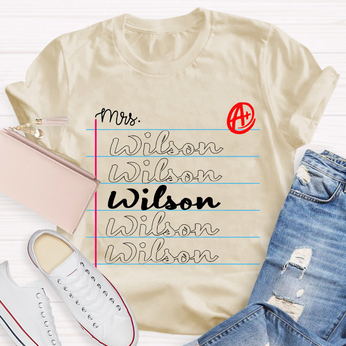 Personalized Name Notebook Teacher T-Shirt