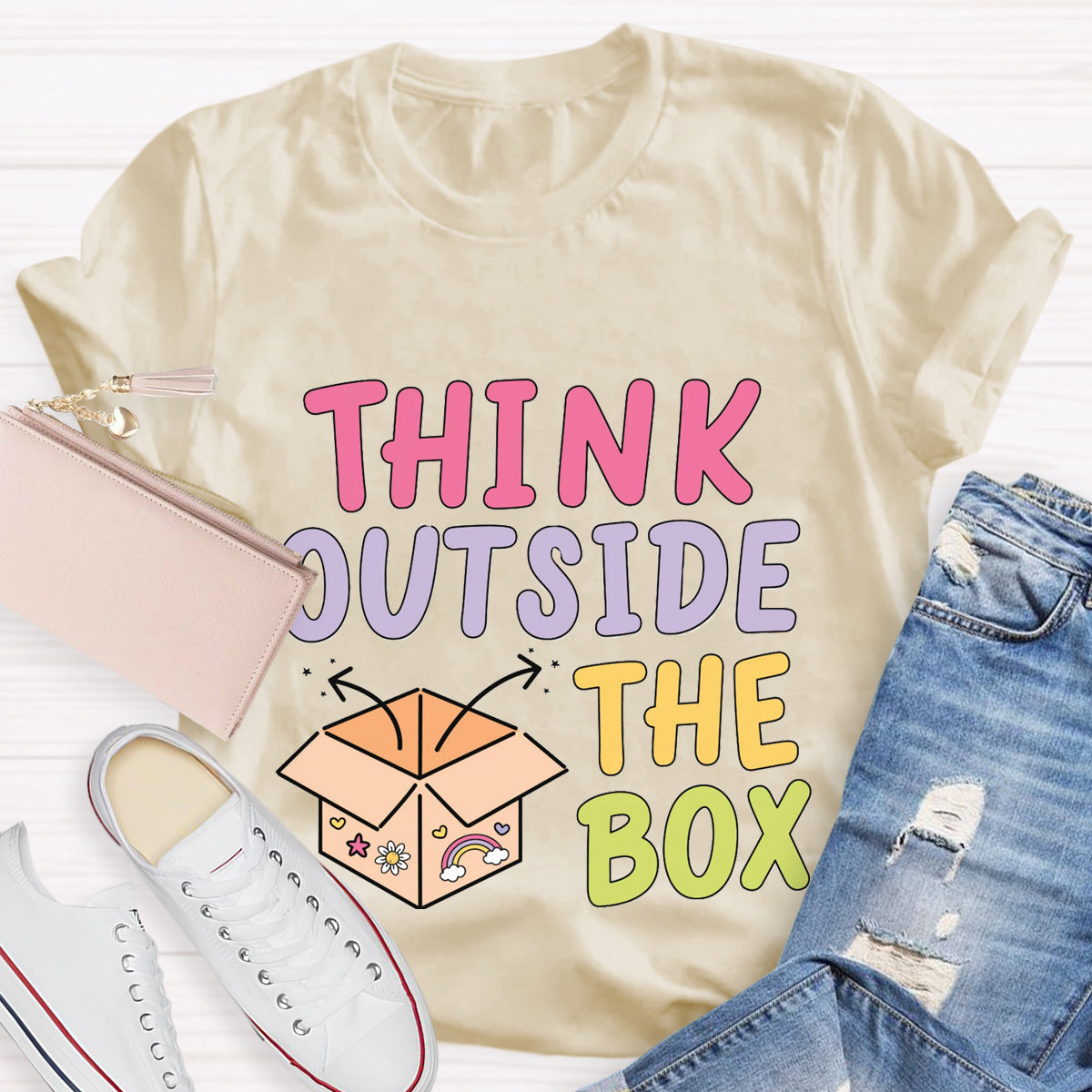 Think Out Side The Box Teacher T-Shirt