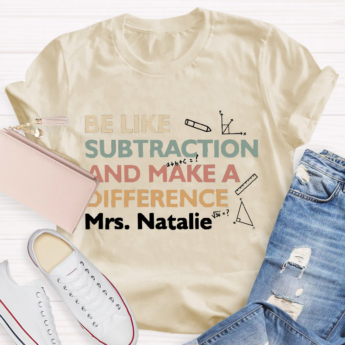 Personalized Name Make A Difference Teacher T-Shirt
