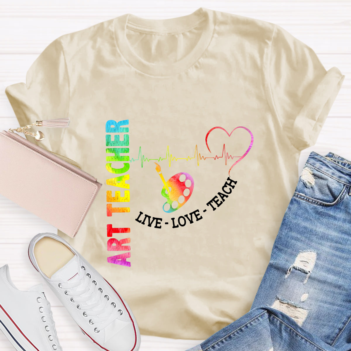 Live Love Teach Art Teacher T-Shirt