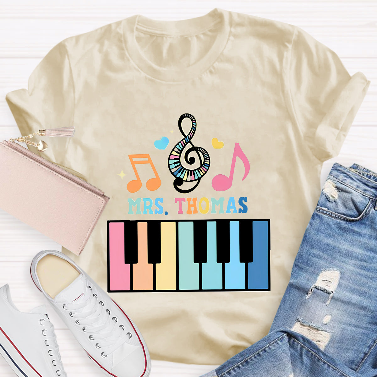 Personalize Name Piano Teacher T-Shirt