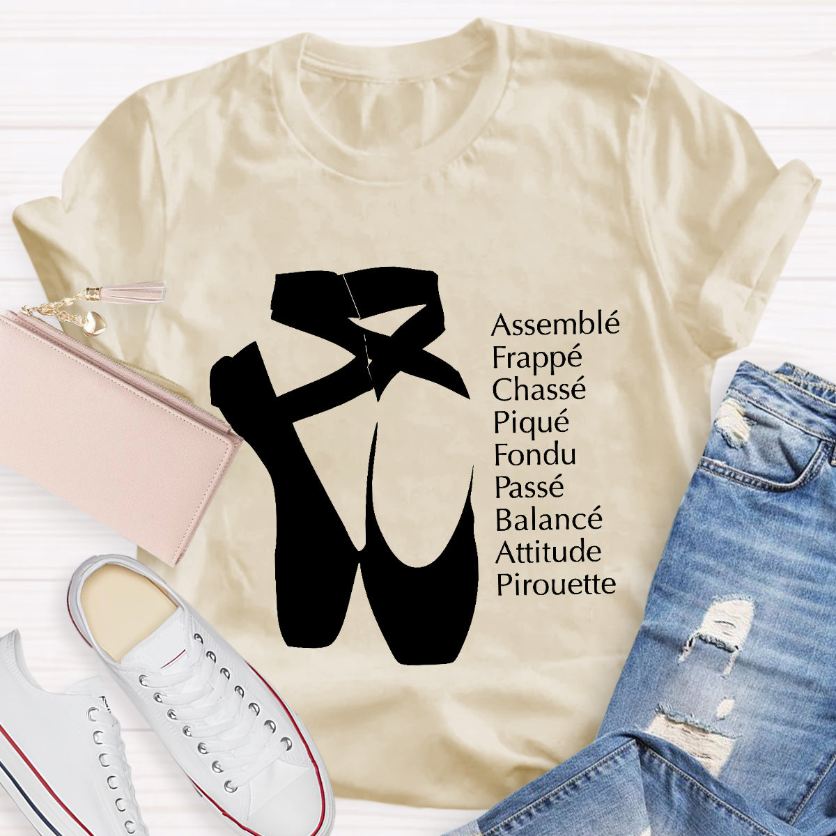 Ballet Terms Classic Pointe Shoes Ballerina Dancer T-Shirt