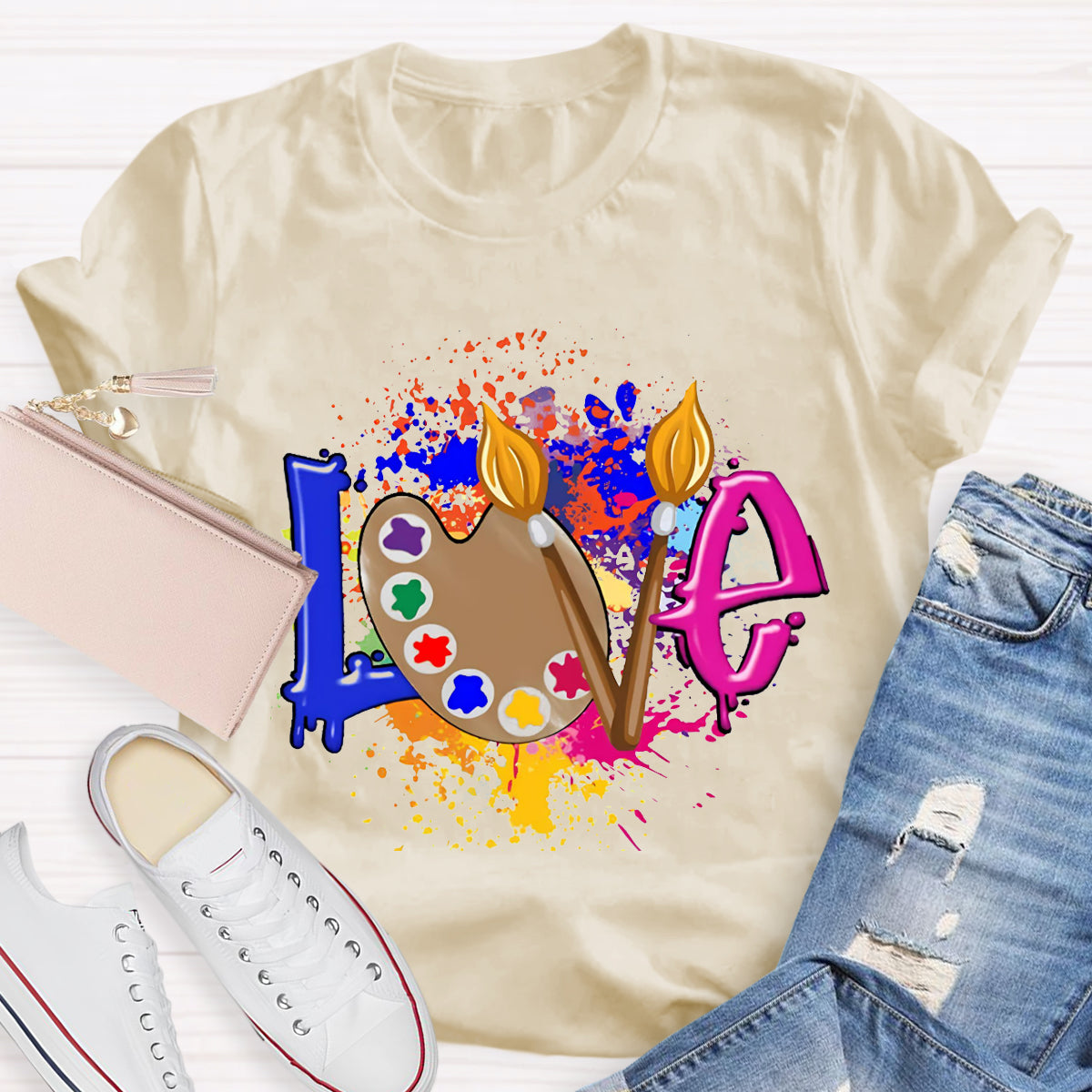 Love Art Color palette Teacher T-Shirt